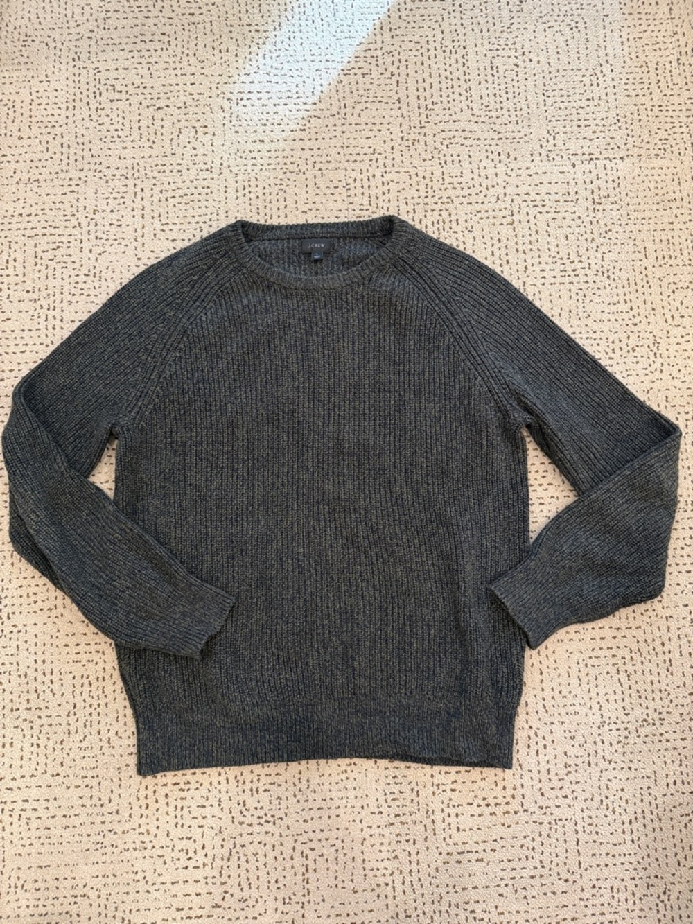 Men's Dark Gray Ribbed Crewneck Sweater